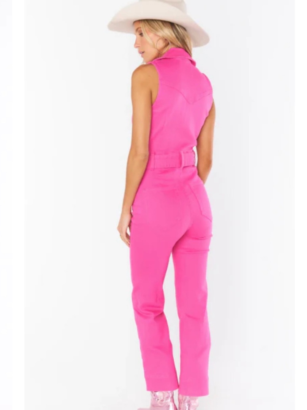 Show Me Your MuMu Jacksonville Hot Pink Jumpsuit Sz M | NWT - Picture 7 of 7